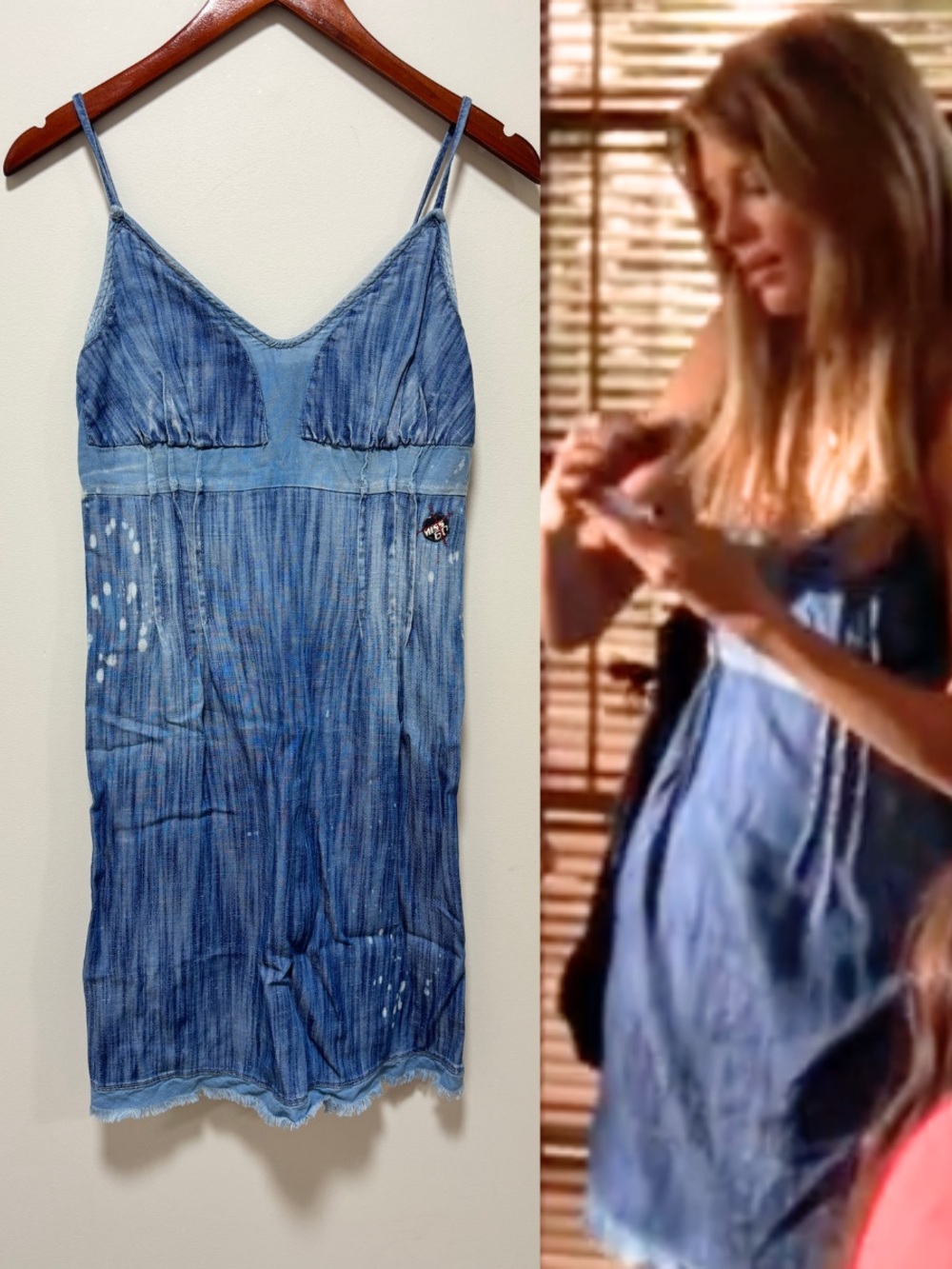 RARE ASO Marissa Cooper in The O.C. Miss Sixty Y2K Blue Mini Dress Vintage 2000s